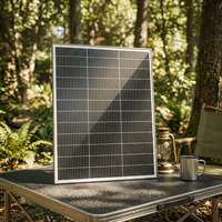 Panneau solaire fixe en verre de type N TOPCon à haute efficacité 130W, léger, 900*670, cadre noir, module photovoltaïque pour camping-car