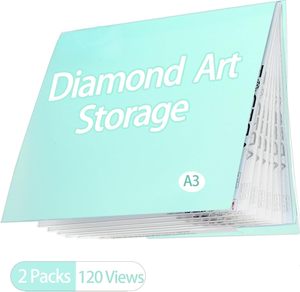 <span class=keywords><strong>Livre</strong></span> de présentation A3 pour peinture diamant, classeur d'art de 30 pages avec pochettes transparentes pour le rangement des œuvres d'art - Product Image 2