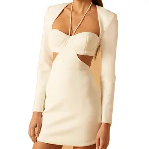 Robe de style australien ultra blanche robe de designer senior en soie lourde jupe slip beige jupe en soie