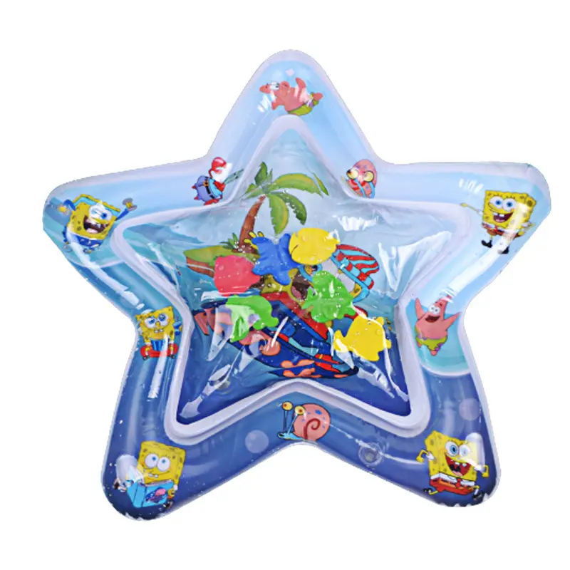 Groothandel Pvc Oceaan Thema Stimuleren Baby Zintuiglijke Tummy Tijd Mat Activiteit Speelgoed Opblaasbare Water Mat Baby Speelmatten Voor Baby