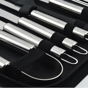 Juego de Utensilios para Barbacoa de Acero Inoxidable de Alta Calidad de 13 Piezas con Bolsa de Tela, Fácil de Limpiar, para Cocina al Aire Libre - Product Image 4