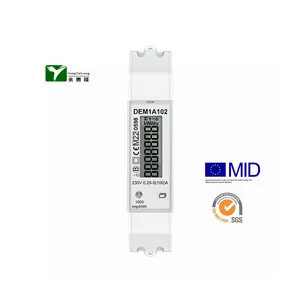 YTL dem1a 0.25-5(100) một Din-Rail 1 giai đoạn một dây giữa B + D được phê duyệt Din Rail năng lượng mét