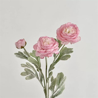 Bunga Ranunculus Buatan Tangan FL-946 Warna Putih Muda, Bunga Peony Sentuhan Asli untuk Dekorasi Ruang Tamu & Acara Pernikahan
