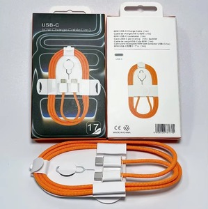 สายชาร์จไนลอนถักแบบ Type-C to Type-C ยาว 1 เมตร รองรับการชาร์จเร็ว 60W PD ความเร็วสูง สำหรับ iPhone 15/16/17 - Product Image 1