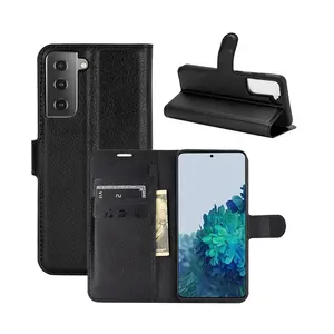 Custodia a portafoglio con slot per schede sottili in pelle per cellulare di alta qualità per Samsung Galaxy S21