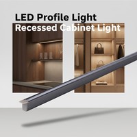 Profilé LED ultra-fin 6x9mm, éclairage linéaire encastré pour armoire, étagère, bibliothèque YB1018-21-1
