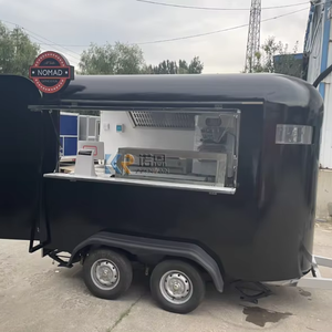 Camion de restauration rapide de rue, chariot à café, caravane alimentaire ronde, remorque de camping avec équipement de cuisine - Product Image 1