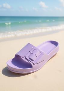 Sandali EVA infradito con fibbia singola, unisex, taglia 23, colore rosa, stile estivo piatto - Product Image 2