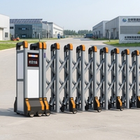 Portail rétractable en acier et aluminium, portail pliant automatique, portail de sécurité à commande sans fil, portail anti-collision