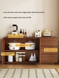 Solid Wood Mid-Century Modern Light Luxury High-End Multifunctional <strong>Sideboard</strong> Rounded Corners <strong>for</strong> Living Room <strong>Kitchen</strong> Home Use - Product Image 2