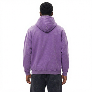 For Full Zip Heavyweight Unisex Acid Wash Men 100% Cotton Loose Fit Pullover Oversized Streetwear Windproof Breathable Hoodie - Product Image 2