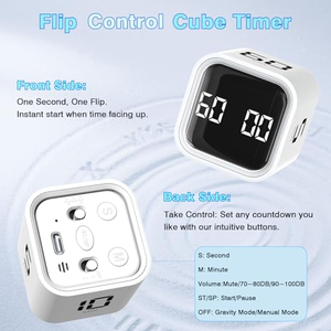ตัวจับเวลาแบบปรับได้ Gravity Cube Pomodoro พร้อมจอแสดงผล LED ดิจิตอล นับถอยหลังได้สูงสุด 99 นาที สำหรับการเรียน การทำงาน และการเล่นกีฬาของเด็ก - Product Image 2