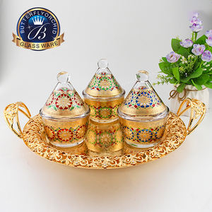 Pot à sucre en verre classique monobloc, forme conique, capacité 300 ml, design marocain, rangement de cuisine pour cadeaux - Product Image 4