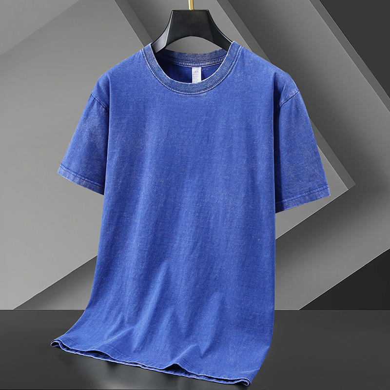 260g blue t-shirt (washed and distressed)