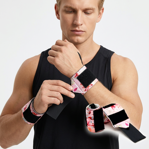 Bandages de poignet roses de qualité supérieure pour l'entraînement en salle de sport, personnalisables, souples, pour la protection des mains, musculation et sécurité fitness - Product Image 1