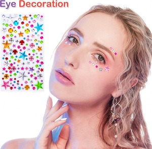 Bijoux auto-adhésifs de tatouage de corps Rhinestones Gem Body Sticker Face Crystal Stickers - Product Image 4