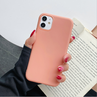 Coque souple en Silicone pour iPhone, compatible modèles 11, 12, 13 Pro Max, 11, mm, mat, Silicone, antichoc, noir, mat