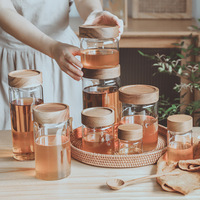 Hochwertiges Transparentes 250ml 500ml Glas-Honigglas in Wabenform, Zylindrisches Lebensmittel-Aufbewahrungsglas für Marmelade und Honig mit Schraubdeckel