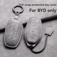Étui de protection en cuir pour clé de voiture BYD Tang EV600 Han EV Yuan ATTO 3 Song PLUS Pro MAX DMI Qin, coque de clé télécommande, porte-clés
