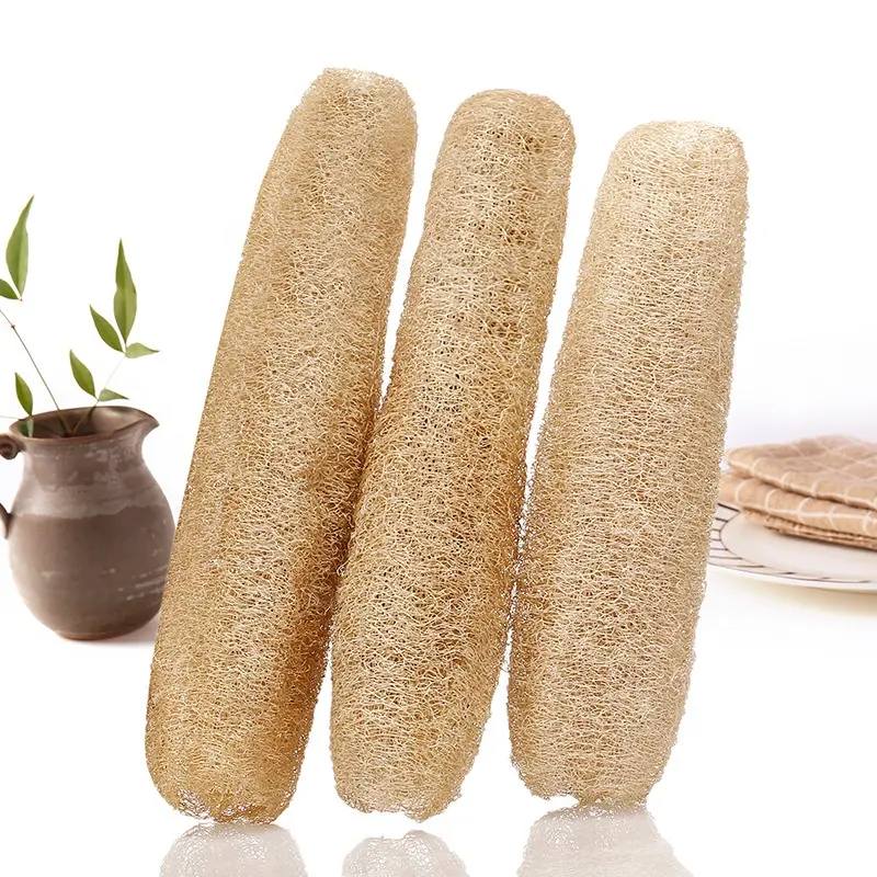 hot sale 100% Organic Private Label natural exfoliating loofah sponge natural for showers loofah bulk Exfoliating Bath Sponge