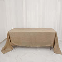 Nappe rectangulaire en polyester effet toile de jute 60x102 pour mariage, banquet, hôtel, événement, usage intensif, vente en gros