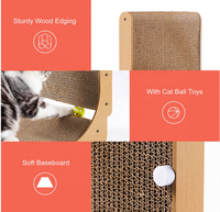 Grattoir à chat de luxe en forme de L avec balle en carton pour la protection des meubles des chats d'intérieur emballés dans un carton