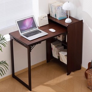 Multifunctional folding table/<b>desk</b> for rental apartments, <b>small</b> bedrooms, and student use; can store books. - Product Image 1