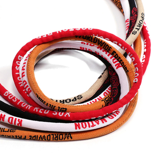 Tùy Chỉnh 4Mm Đường Kính Độ Đàn Hồi Cao Nylon Jacquard Logo Đầy Màu Sắc Vòng Kim Loại Dây Cuối Dây Giày Cho Vẽ Dây Của Hàng May Mặc Dây - Product Image 6