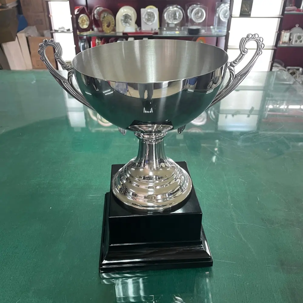 Большая металлическая чаша из нержавеющей стали с серебряным покрытием, 8,5 дюйма, 9,5 дюйма, 11 дюймов, 12 дюймов, традиционный трофей патриота, награды на Кубок