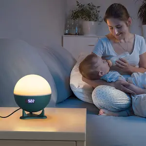 Tuya-luz nocturna inteligente con Wifi para mamá y bebé, mesita de noche, ayuda a la música con el ruido, despertador, reloj despertador