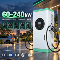 Station de recharge rapide DC compacte pour véhicules électriques de 60 kW à 240 kW, OEM ODM, connecteur et réseau personnalisés pour les projets de recharge publique en flotte