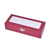 Boîte cadeau en bois personnalisée à charnières avec loquet métallique, doublée de velours, pour rangement de pièces de monnaie, médailles, objets de collection et emballage de souvenirs