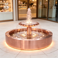Fuente Musical Circular Comercial de Acero Inoxidable con Chorro de Agua LED que Cambia de Color, Decoración para Áreas Públicas de Hoteles