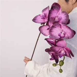 Fiori artificiali vero tocco fiore idratare <span class=keywords><strong>orchidea</strong></span> 9 teste per la decorazione di nozze per la festa di casa - Product Image 5