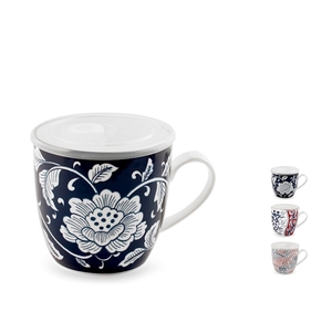 Tazza Sakura 740cc in ceramica con coperchio per tè e caffè - Product Image 1