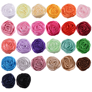 Rosa satinada hecha a mano con núcleo para niños, accesorios para el cabello, 4,5 cm, 3D - Product Image 2