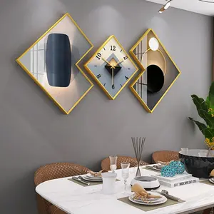 Reloj de pared de Metal de forma Rectangular moderno reloj de pared decorativo de café americano para decoración del hogar - Product Image 1