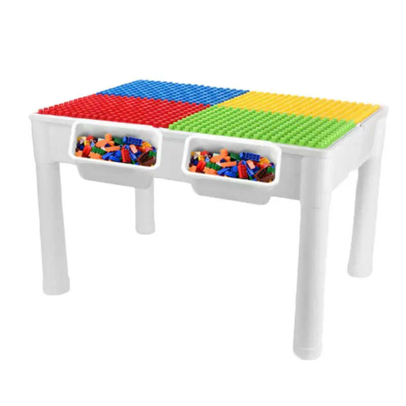 China Wholesale Children Toys Activities Multifunction Table Cartoon Color Building Block Table