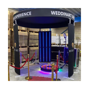 ขายร้อนแบบพกพาSelfie 360 Boothเครื่องหยอดเหรียญพร้อมEnclosure Photo Booth 360 Con Aro Led Cuadrado - Product Image 2