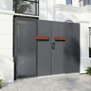 Nuevo modelo de cerradura inteligente, puerta de casa de granja abatible Exterior de acero Simple, puerta principal de aluminio de lujo, diseño para el hogar - Product Image 2