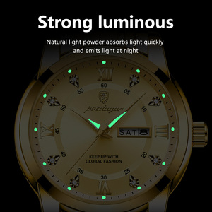 Poedagar 936 montre pour hommes en acier inoxydable de haute qualité montres à quartz lumineuses étanches pour hommes - Product Image 3