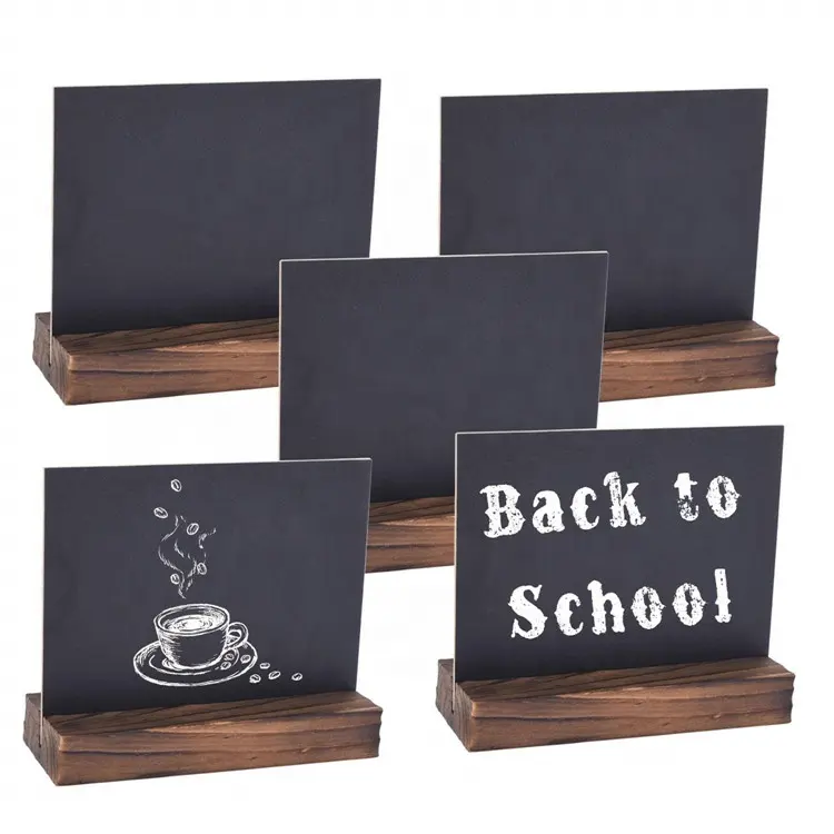 Custom Vintage Mini Tabletop Chalkboard Signs Small Memo Board with Removable Wood Base