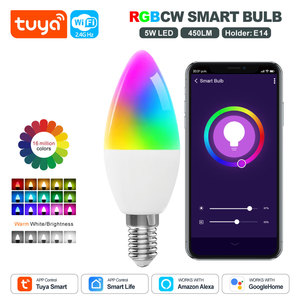 Dernière version <span class=keywords><strong>Ampoule</strong></span> LED Tuya Smart WiFi RGBCW à réglage blanc chaud <span class=keywords><strong>et</strong></span> foncé 2,4 GHz, type bougie PST-WFC37 - Product Image 2