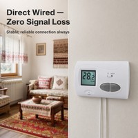 Thermostat filaire C3 moderne et écologique sans fil RF pour chaudière à gaz, manuel et non programmable, pour hôtels et sous-sols