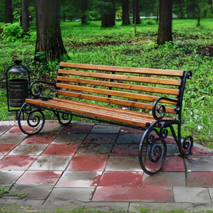 Wrought Iron Contemporary Patio Garden <b>Bench</b> Outdoor Furniture Factory Direct Sale Antique <b>Metal</b> Chair Brand TTD - Product Image 2