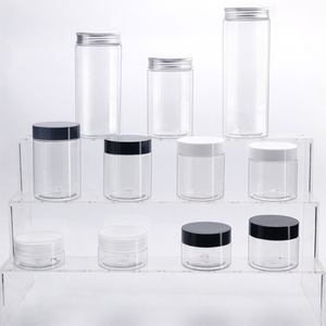 30ml 50ml 100ml 120ml 200ml 250ml cosmetic packaging clear black pet plastic cream jars