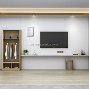 Juego de Muebles de Dormitorio Doble Moderno con Paneles de MDF con Acabado de Madera, Precio Bajo Directo de Fábrica, Personalizable, Venta al por Mayor para Hoteles Económicos - Product Image 6