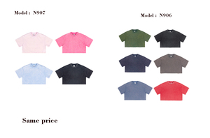 Maglietta da <span class=keywords><strong>donna</strong></span> <span class=keywords><strong>oversize</strong></span> di alta qualità con lavaggio acido Top Crop personalizzato alla moda all'ingrosso Top camicie - Product Image 2