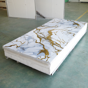 Tấm ốp tường PVC giả đá cẩm thạch cao cấp, bề mặt bóng, thân thiện với môi trường, chống thấm, có dịch vụ cắt theo yêu cầu cho trang trí nội thất. - Product Image 2