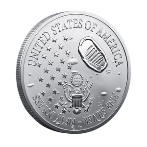 Pièce commémorative plaquée argent de l'atterrissage lunaire, 50e anniversaire, objet de collection, artisanat, décoration intérieure, cadeau - Product Image 3